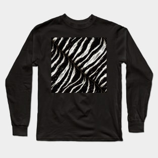 Stylized Zebra Fur - Printed Faux Hide #9 Long Sleeve T-Shirt